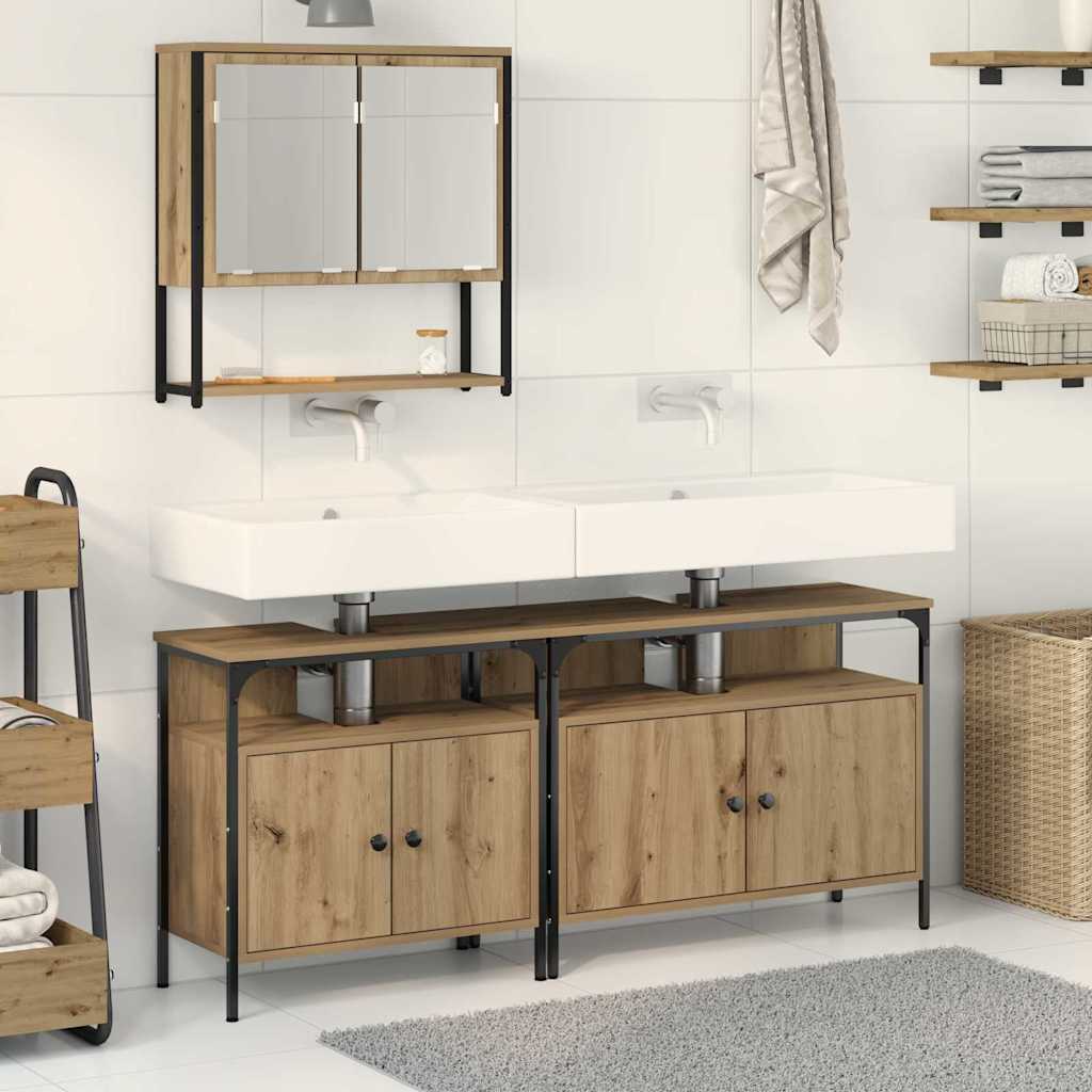 Bathroom Furniture Set with Storage 3 pcs Brown 80 x 30 x 60 cm